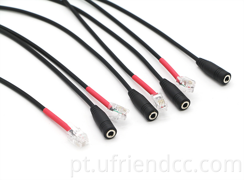 Conversor de adaptador de fone de ouvido 3,5 mm CTIA Plug para fêmea RJ9/RJ10/RJ12 4P4C Plugue de fone/aparelho para a maioria dos telefones de escritório